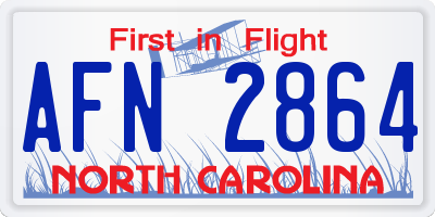 NC license plate AFN2864