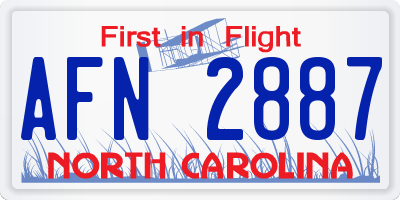 NC license plate AFN2887