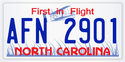 NC license plate AFN2901