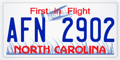 NC license plate AFN2902