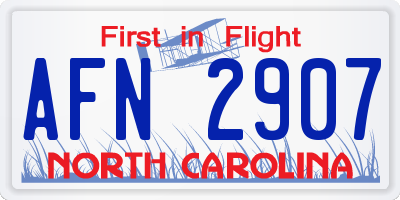 NC license plate AFN2907