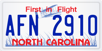NC license plate AFN2910