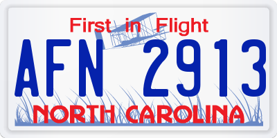 NC license plate AFN2913