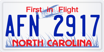 NC license plate AFN2917