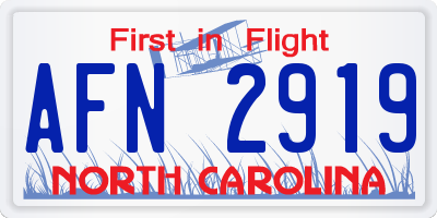NC license plate AFN2919