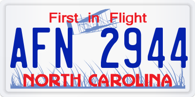 NC license plate AFN2944
