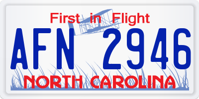 NC license plate AFN2946