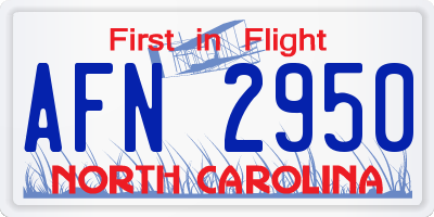 NC license plate AFN2950
