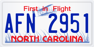NC license plate AFN2951