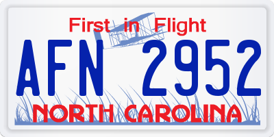 NC license plate AFN2952
