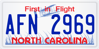 NC license plate AFN2969