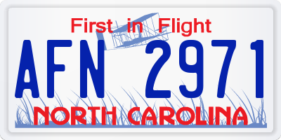 NC license plate AFN2971