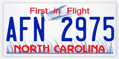 NC license plate AFN2975