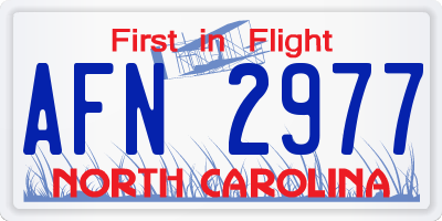 NC license plate AFN2977