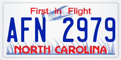 NC license plate AFN2979