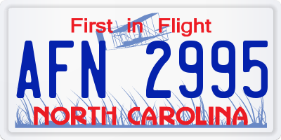NC license plate AFN2995