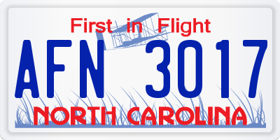 NC license plate AFN3017