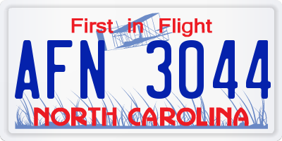 NC license plate AFN3044