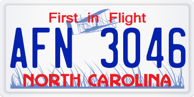 NC license plate AFN3046