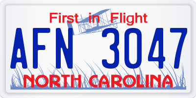 NC license plate AFN3047