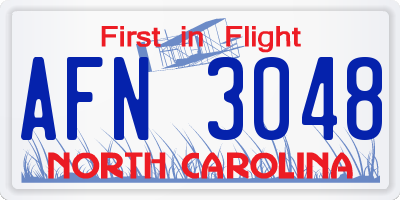NC license plate AFN3048