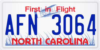 NC license plate AFN3064