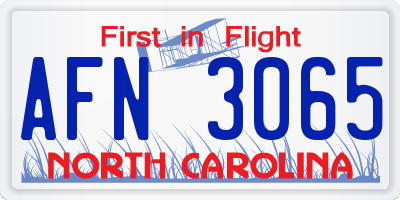 NC license plate AFN3065