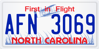 NC license plate AFN3069