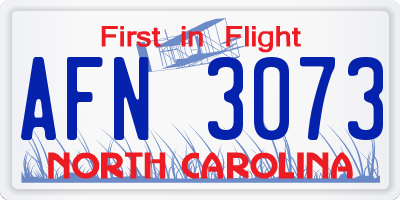 NC license plate AFN3073