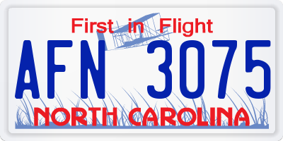 NC license plate AFN3075