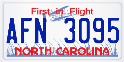 NC license plate AFN3095