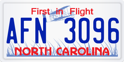 NC license plate AFN3096