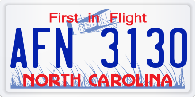 NC license plate AFN3130