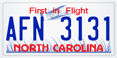NC license plate AFN3131