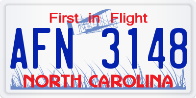 NC license plate AFN3148