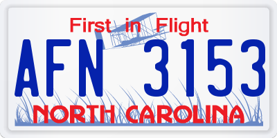 NC license plate AFN3153