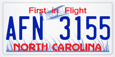 NC license plate AFN3155