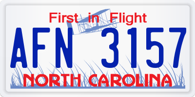 NC license plate AFN3157