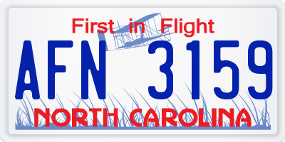 NC license plate AFN3159
