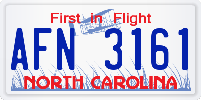 NC license plate AFN3161
