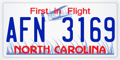 NC license plate AFN3169