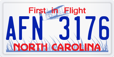 NC license plate AFN3176