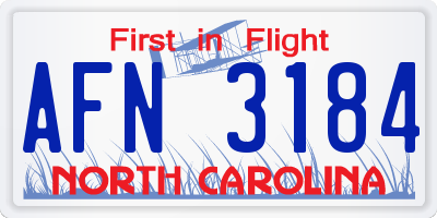 NC license plate AFN3184