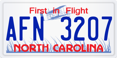 NC license plate AFN3207