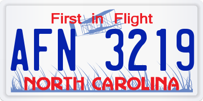 NC license plate AFN3219