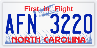 NC license plate AFN3220