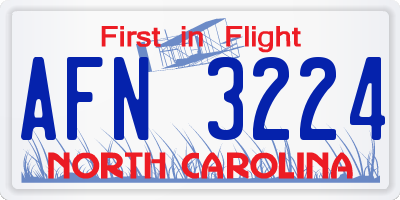 NC license plate AFN3224