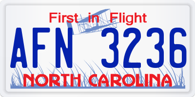 NC license plate AFN3236