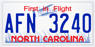 NC license plate AFN3240