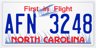 NC license plate AFN3248
